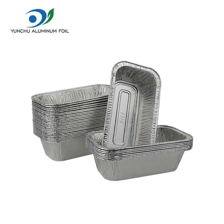 Dikdörtgen Hava Fritörü Gümüş Alüminyum Folyo Kaplar Pişirme Dikdörtgen Hava Fritörü Gümüş Alüminyum Folyo Kaplar Pişirme