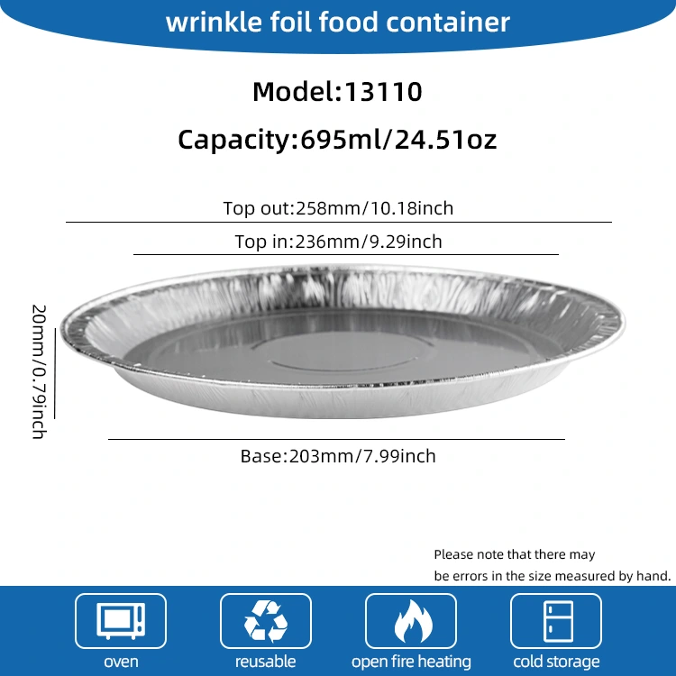 10 inç Pizza Pan Gümüş Alüminyum Folyo Kaplar