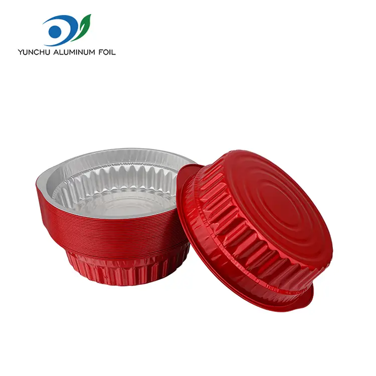 Tek Kullanımlık Tot Tencereler ve Tavalar Kırmızı Alüminyum Folyo Kaplar
