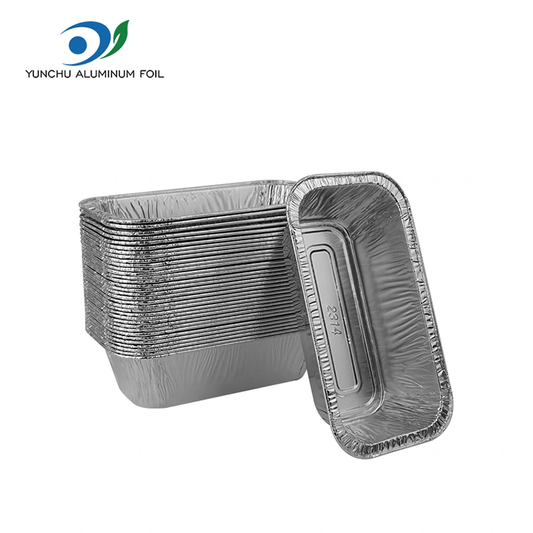 Dikdörtgen Hava Fritörü Gümüş Alüminyum Folyo Kaplar Pişirme