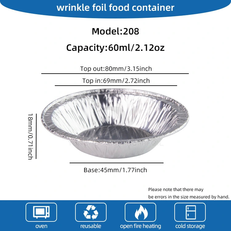 Yuvarlak tart tepsisi gümüş alüminyum folyo gıda kabı