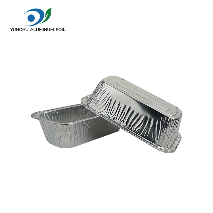 Dikdörtgen Hava Fritörü Gümüş Alüminyum Folyo Kaplar Pişirme