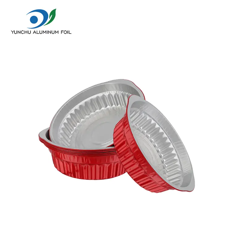 Tek Kullanımlık Tot Tencereler ve Tavalar Kırmızı Alüminyum Folyo Kaplar