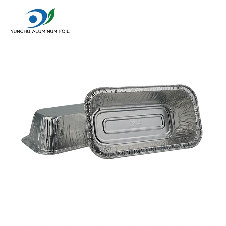 Dikdörtgen Hava Fritörü Gümüş Alüminyum Folyo Kaplar Pişirme