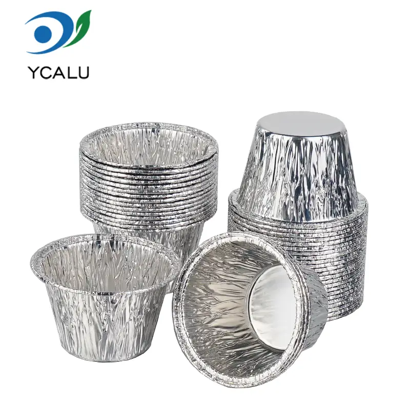 Tek Kullanımlık Mini Kek Bardağı Gümüş Alüminyum Folyo Kapları