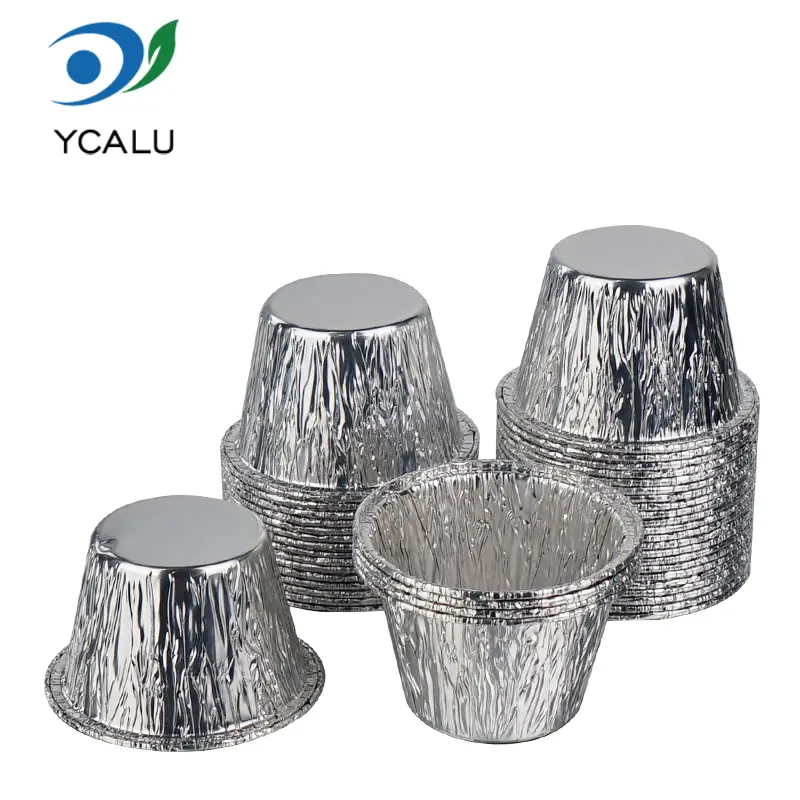 Tek Kullanımlık Mini Kek Bardağı Gümüş Alüminyum Folyo Kapları