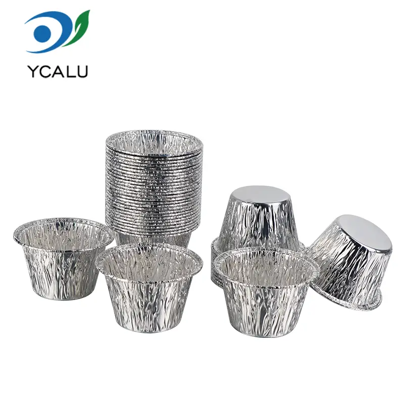 Tek Kullanımlık Mini Kek Bardağı Gümüş Alüminyum Folyo Kapları