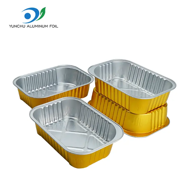 Tek kullanımlık dikdörtgen ızgara alüminyum folyo kaplar Tek kullanımlık dikdörtgen ızgara alüminyum folyo kaplar