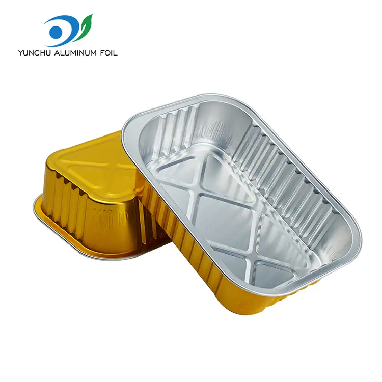 Tek kullanımlık dikdörtgen ızgara alüminyum folyo kaplar