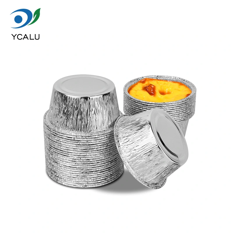 Tek kullanımlık yuvarlak kek tepsisi Gümüş Alüminyum Folyo Kapları Tek kullanımlık yuvarlak kek tepsisi Gümüş Alüminyum Folyo Kapları