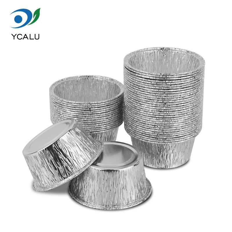 Tek kullanımlık yuvarlak kek tepsisi Gümüş Alüminyum Folyo Kapları