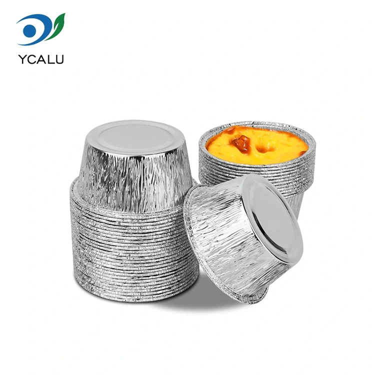 Tek kullanımlık yuvarlak kek tepsisi Gümüş Alüminyum Folyo Kapları Tek kullanımlık yuvarlak kek tepsisi Gümüş Alüminyum Folyo Kapları