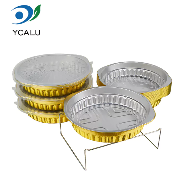 Tek kullanımlık yuvarlak catering paket servisi olan restoran Alüminyum Folyo Kapları
