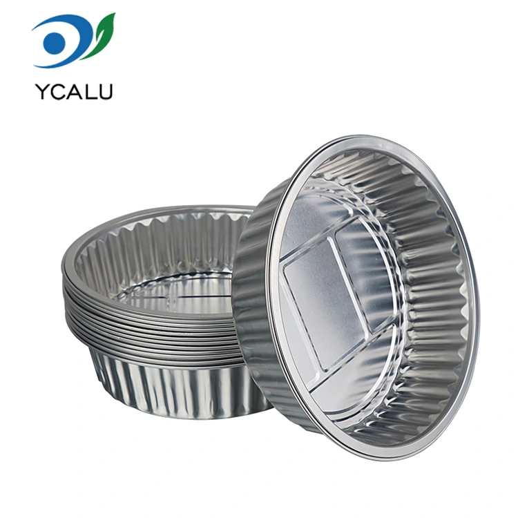 Tek kullanımlık yuvarlak gümüş paketlenmiş catering Alüminyum Folyo Kapları