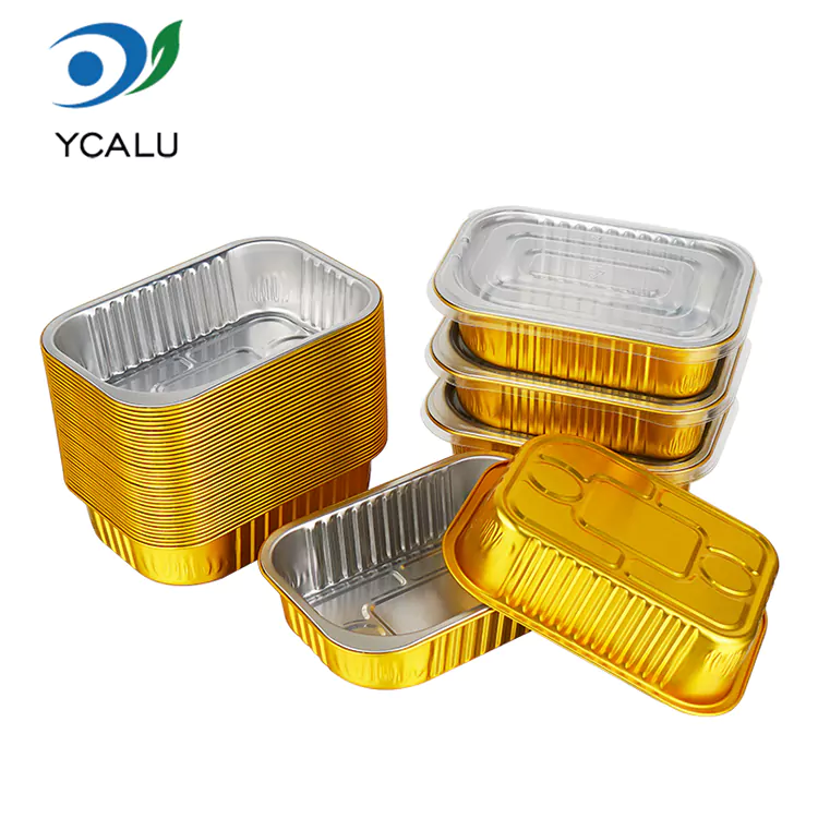 Tek kullanımlık kare catering paket servisi olan restoran Alüminyum Folyo Kapları