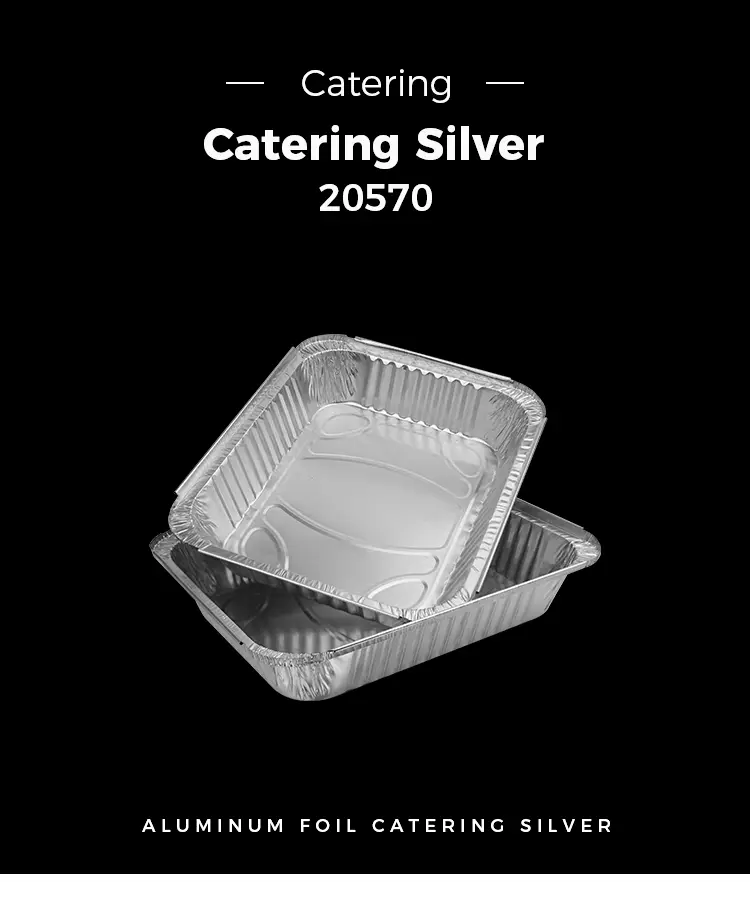 Large-capacity barbecue plates Silver Aluminum Foil Containers