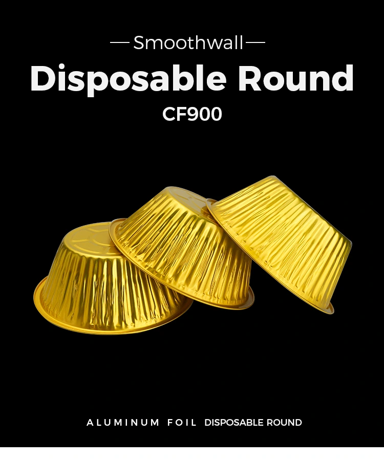 round gold foil takeaway containers