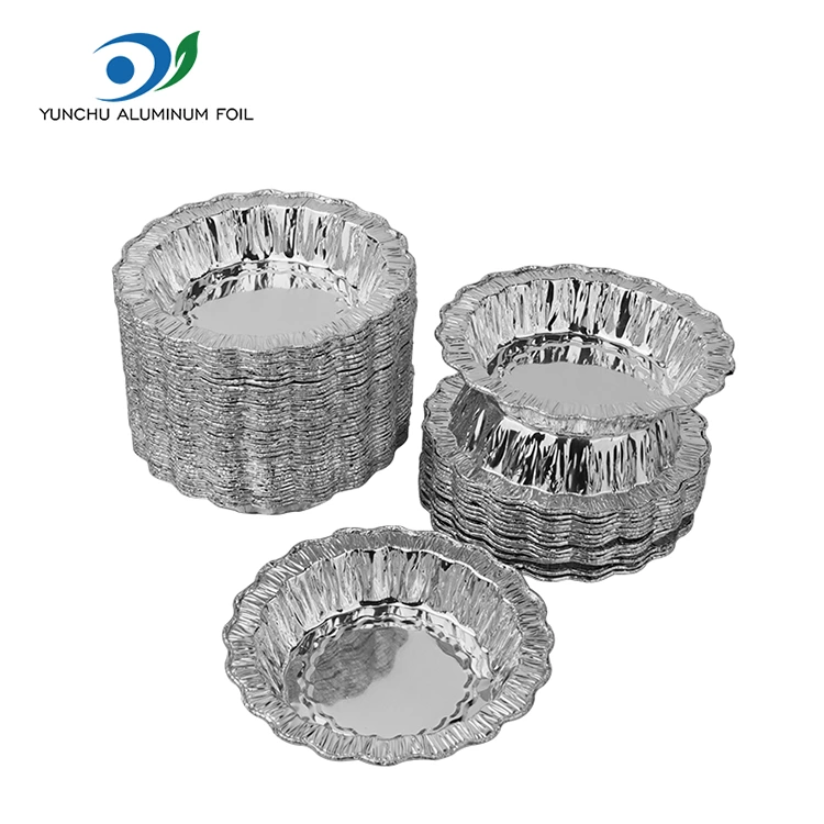 Dantel yuvarlak pişirme keki Gümüş Alüminyum Folyo Kaplar
