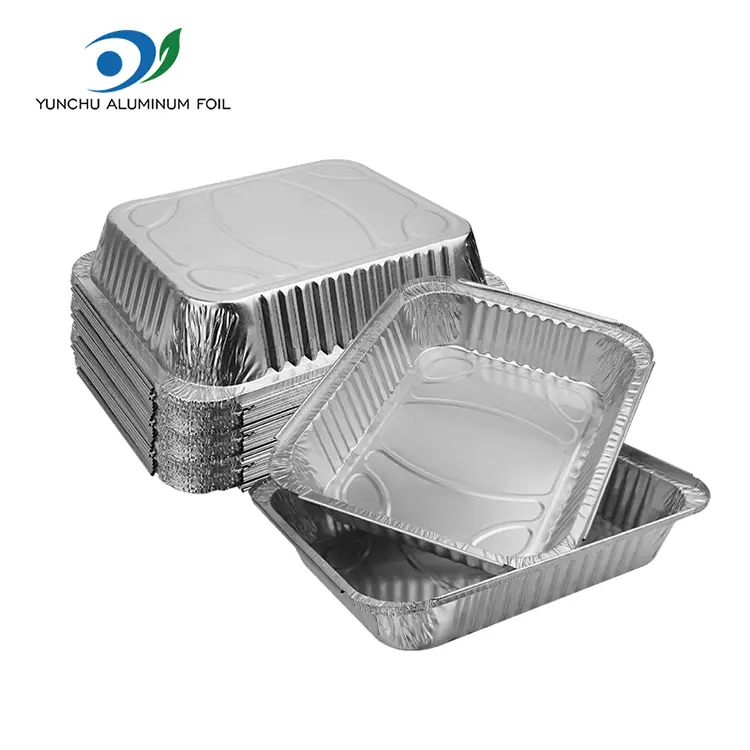 Büyük kapasiteli barbekü tabakları gümüş alüminyum folyo kaplar