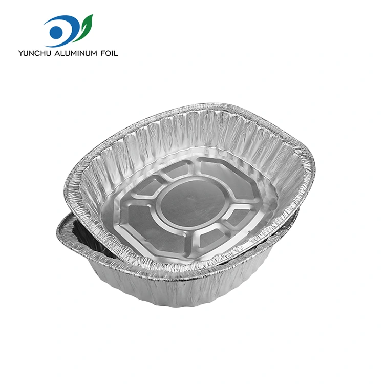 Büyük Kapasiteli Tavuk Griddle Gümüş Alüminyum Folyo Kaplar