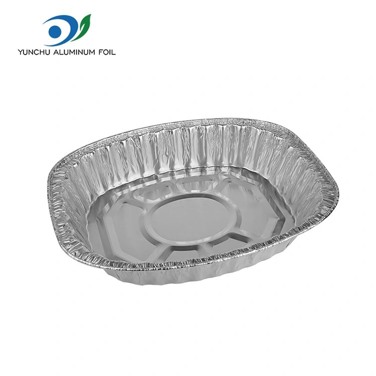 Büyük Kapasiteli Tavuk Griddle Gümüş Alüminyum Folyo Kaplar