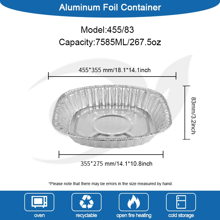 Büyük Kapasiteli Tavuk Griddle Gümüş Alüminyum Folyo Kaplar