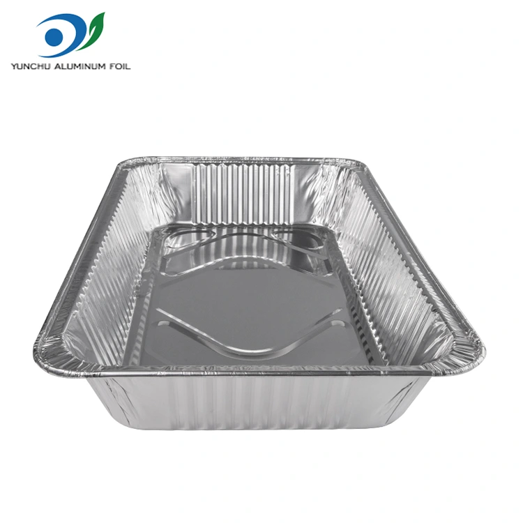 Büyük kapasiteli açık fırın tepsisi gümüş alüminyum folyo kaplar