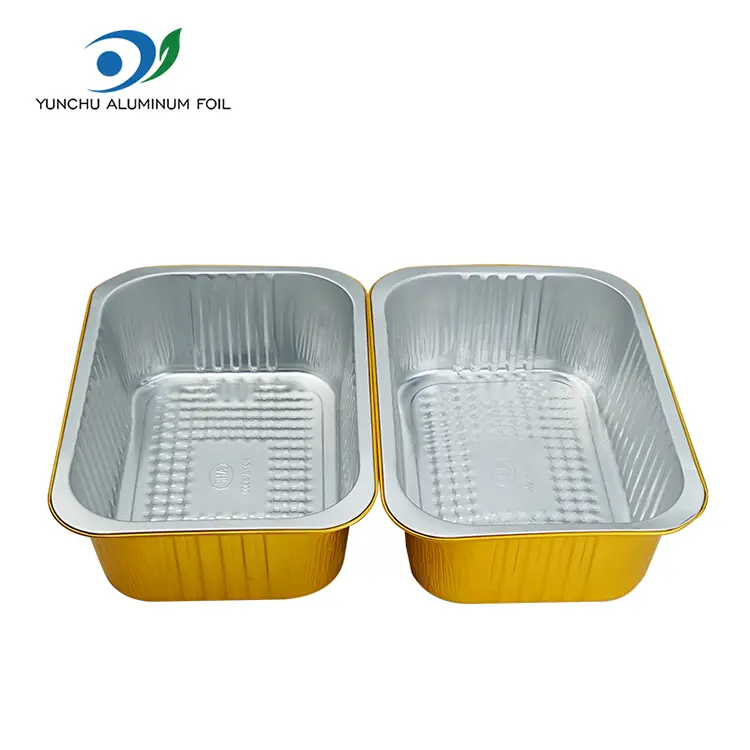 Büyük kapasiteli dikdörtgen altın alüminyum folyo kaplar