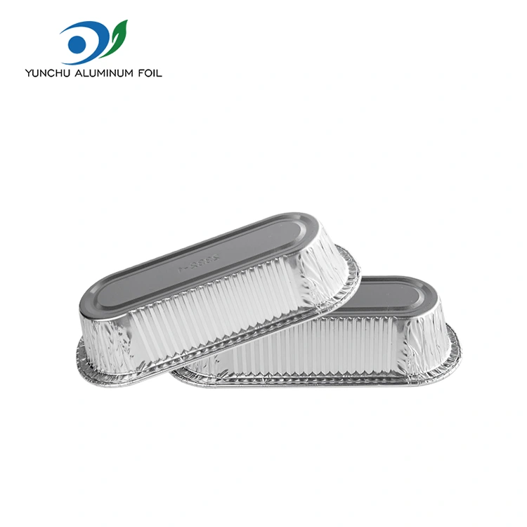 Oval Hava Friteri Gümüş Alüminyum Folyo Kaplar Pişirme