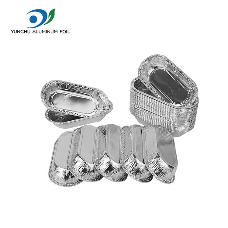 Oval kızartma gümüş alüminyum folyo gıda kabı Oval kızartma gümüş alüminyum folyo gıda kabı