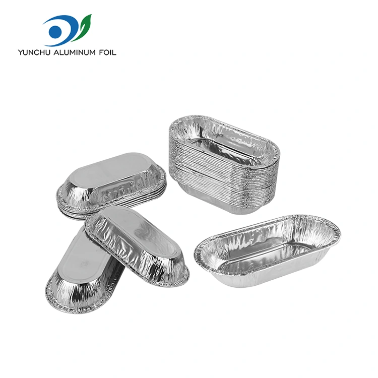 Oval kızartma gümüş alüminyum folyo gıda kabı