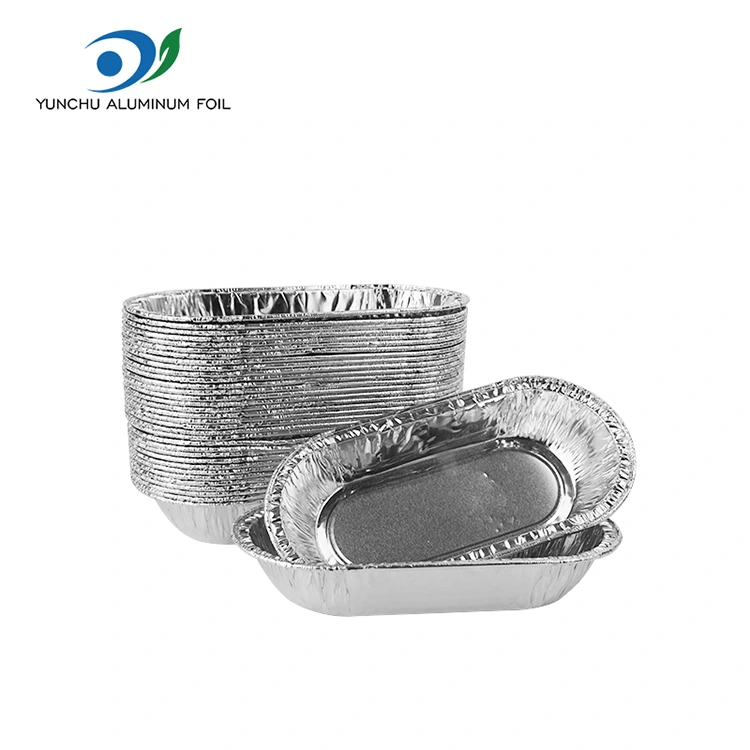 Oval kızartma gümüş alüminyum folyo gıda kabı