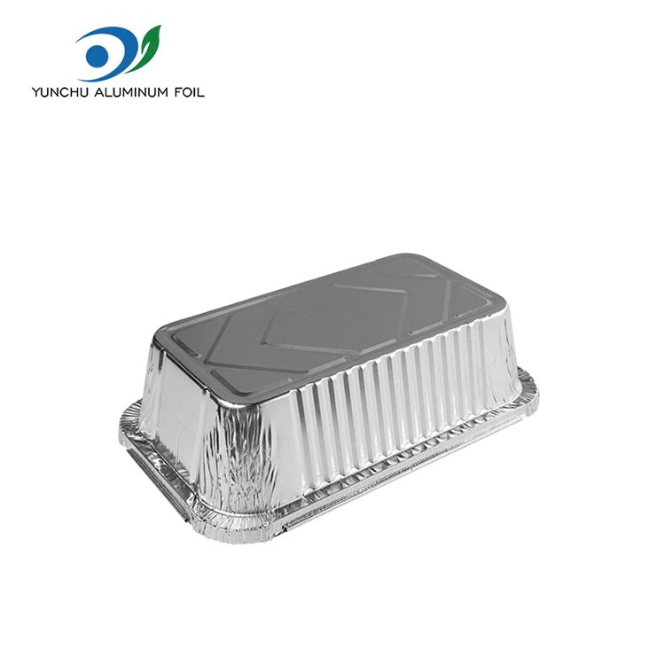 Dikdörtgen Hava Fritözü Gümüş Alüminyum Folyo Kaplar Paketleme
