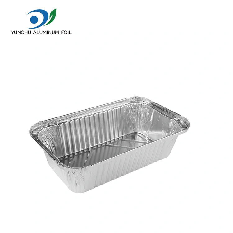 Dikdörtgen Hava Fritözü Gümüş Alüminyum Folyo Kaplar Paketleme