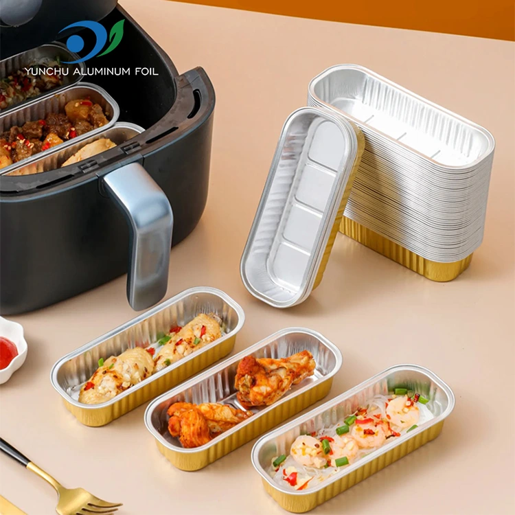 Dikdörtgen Pişirme Kek Pürüzsüz Duvar Alüminyum Folyo Kaplar