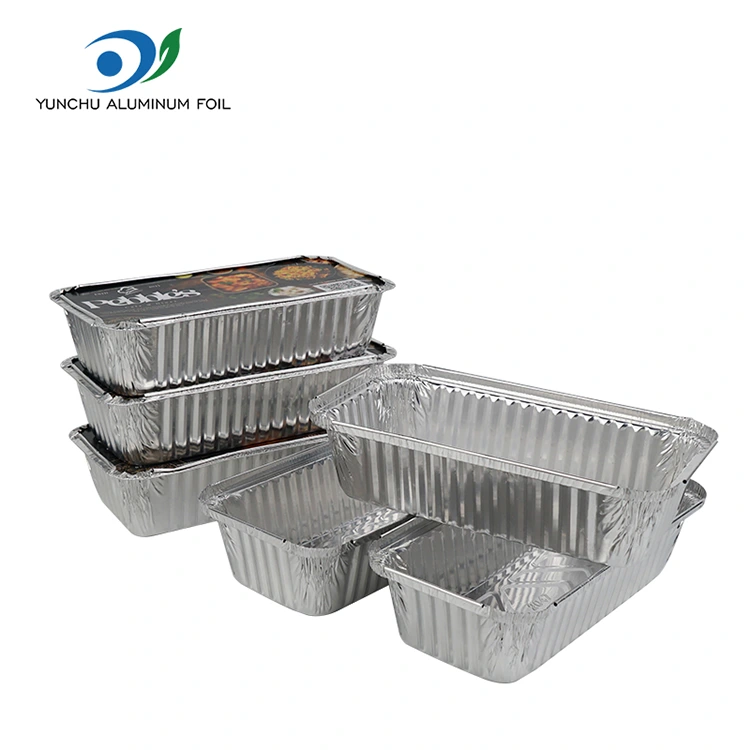 Dikdörtgen barbekü kalınlaşmış gümüş alüminyum folyo kaplar