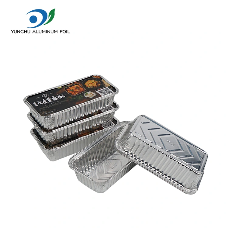 Dikdörtgen barbekü kalınlaşmış gümüş alüminyum folyo kaplar