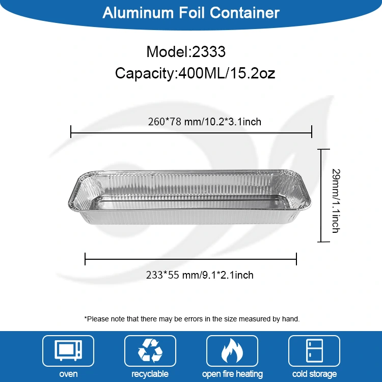 Dikdörtgen Ekmek Hava Fritöz Gümüş Alüminyum Folyo Kaplar