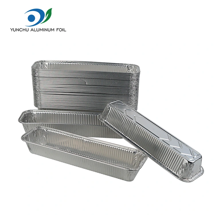 Dikdörtgen Ekmek Tepsisi Pişirme Gümüş Alüminyum Folyo Kaplar Dikdörtgen Ekmek Tepsisi Pişirme Gümüş Alüminyum Folyo Kaplar