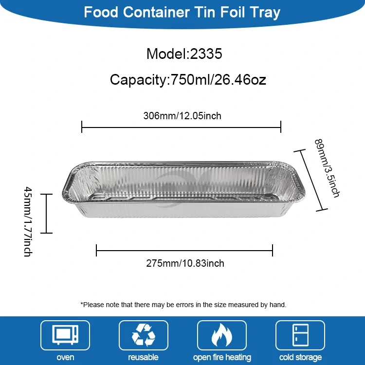 Dikdörtgen Ekmek Tepsisi Pişirme Gümüş Alüminyum Folyo Kaplar