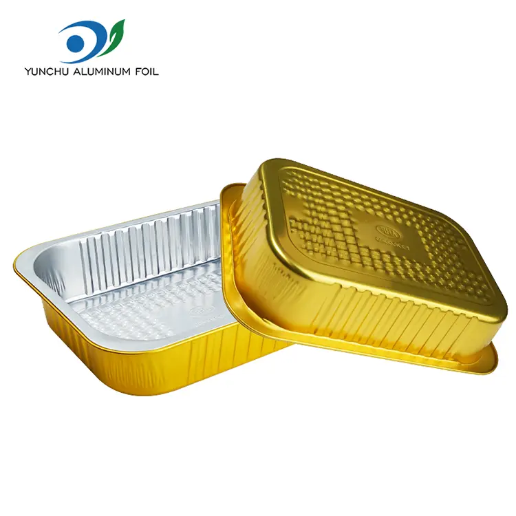 Dikdörtgen altın alüminyum folyo kaplar