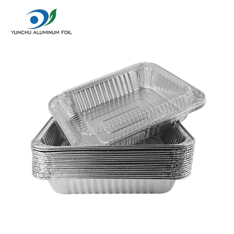Dikdörtgen Paket Hindi Plakası Gümüş Alüminyum Folyo Kaplar