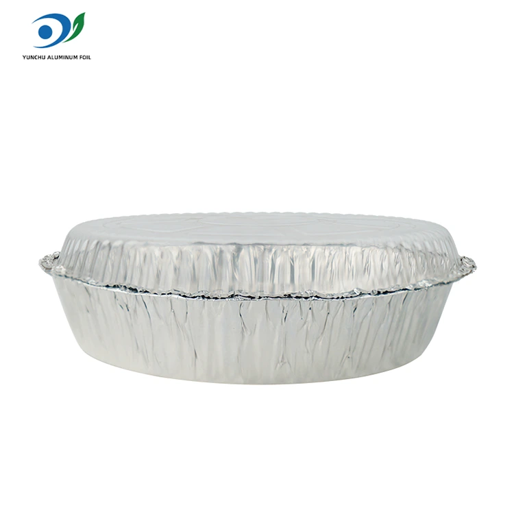Yuvarlak Hava Fritöz Tencere Gümüş Alüminyum Folyo Yemek Konteyneri