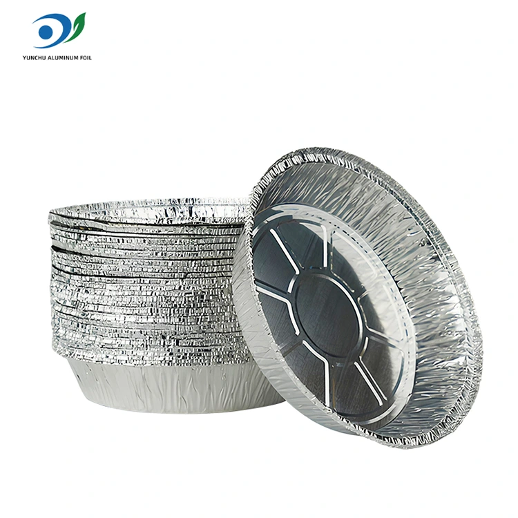 Yuvarlak Hava Fritöz Tencere Gümüş Alüminyum Folyo Yemek Konteyneri
