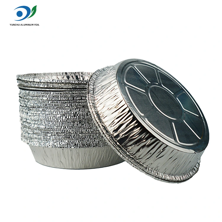 Yuvarlak Hava Fritöz Tencere Gümüş Alüminyum Folyo Yemek Konteyneri