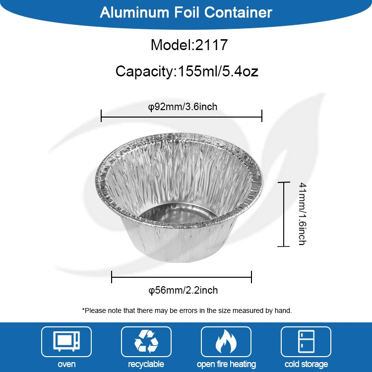 Yuvarlak fırın kek gümüş alüminyum folyo gıda kabı