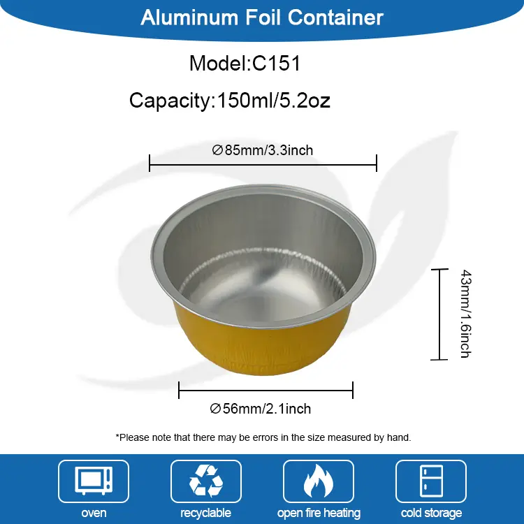 Altın Alüminyum Folyo Tatlı Bardağı –150 ml Kubbe Şekli