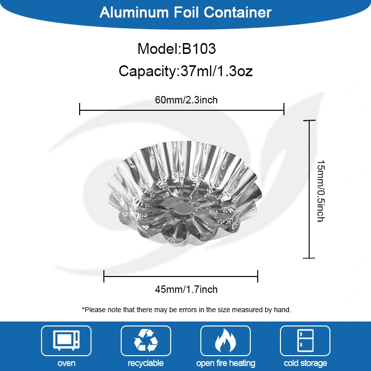Yuvarlak Yumurta Tart Oyuncak Pişirme Gümüş Alüminyum Folyo Yemek Konteyneri