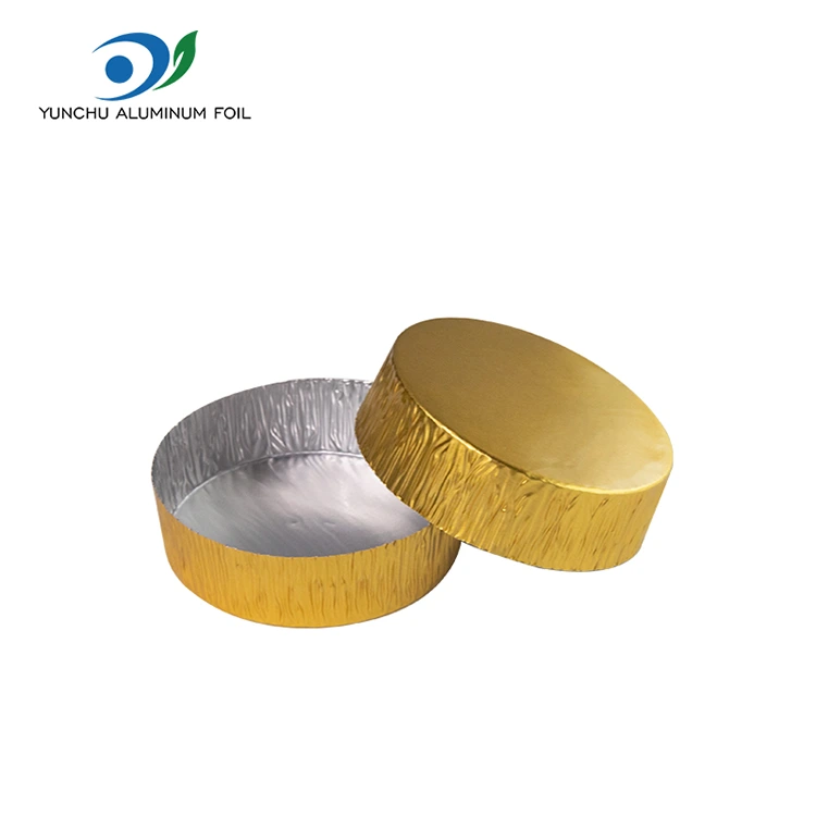 Yuvarlak küçük pişirme Gümüş Alüminyum Folyo Gıda Kabı