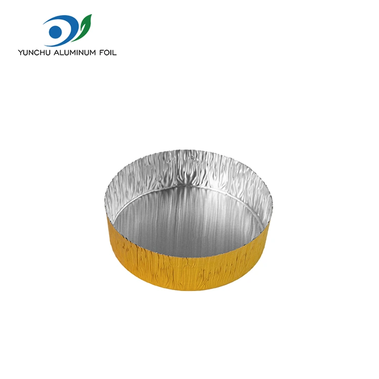 Yuvarlak küçük pişirme Gümüş Alüminyum Folyo Gıda Kabı